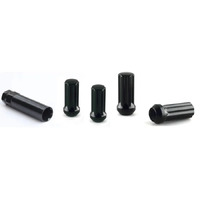 Nice BJ245B-4 Black Wheel Lock Nut Set Taper 1/2" 45mm Long Pack Of x4