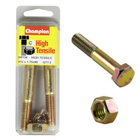 Champion BM134 Metric High Tensile Bolts & Nuts M12 x 1.75 x 90mm Pack of 2