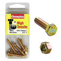 Champion Fasteners BM15 Metric High Tensile Bolts & Nuts M5 x 30mm Pack of 5