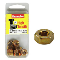 Champion Fasteners BM162 High Tensile Metric Hex Nuts M8 x 1.0 Pack of 10