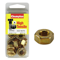 Champion Fasteners BM163 High Tensile Metric Hex Nuts M10 x 1.5 Pack of 10
