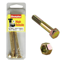 Champion Fasteners BM37 Metric High Tensile Bolts & Nuts M6 x 100mm Pack of 3