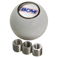 B&M BM46110 White Shifter Replacement Knob Plastic with Logo Insert