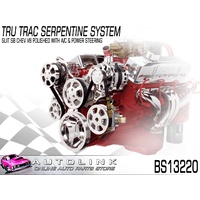 TRU TRAC SERPENTINE BELT SYSTEM SMALL BLOCK CHEV V8 POLISHED - A/C P/S BS13220