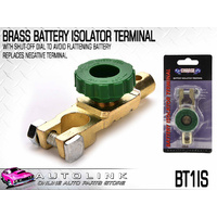BRASS BATTERY ISOLATOR TERMINAL WITH SHUT OFF DIAL TO AVOID FLATTENING BATTERY 