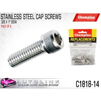 CHAMPION C1818-14 STAINLESS ALLEN KEY CAP HEX HEAD SCREWS 3/8" x 1" BSW x5