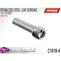 CHAMPION C1818-4 STAINLESS ALLEN KEY CAP HEX HEAD SCREWS 1/4" x 1/2" BSW x10