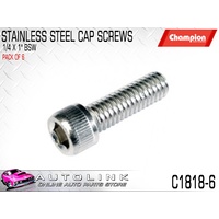 CHAMPION C1818-6 STAINLESS ALLEN KEY CAP HEX HEAD SCREWS 1/4" x 1" BSW x6