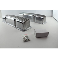 Cal Custom CAL-4700 Finned Alloy Rocker Covers for Small Block Chev V8