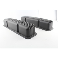 Cal Customs CAL-4701-BK Black Finned Rocker Covers Small Block Chev V8 Tall