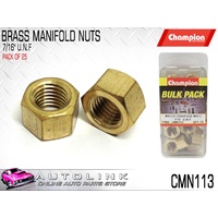 CHAMPION CMN113 BRASS MANIFOLD NUTS 7/16" UNF - PACK OF 25