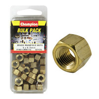 CHAMPION CMN115 BRASS MANIFOLD NUTS METRIC M6 x 0.75mm - PACK OF 25