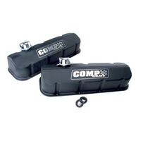 Comp Cams CO281 Big Block Chev Black Wrinkle Powder Coated Valve Covers Pair