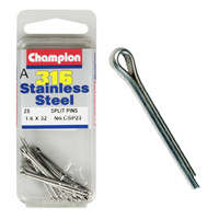 CHAMPION FASTENERS CSP23 316 STAINLESS STEEL SPLIT PINS 1.6mm x 32mm PACK OF 25