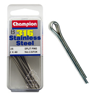 CHAMPION FASTENERS CSP24 316 STAINLESS STEEL SPLIT PINS 2mm x 40mm PACK OF 25