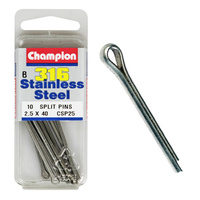 CHAMPION FASTENERS CSP25 316 STAINLESS STEEL SPLIT PINS 2.5mm x 40mm PACK OF 10