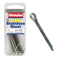 CHAMPION FASTENERS CSP26 316 STAINLESS STEEL SPLIT PINS 3.2mm x 50mm PACK OF 10