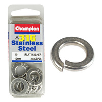CHAMPION FASTENERS CSP36 316 STAINLESS STEEL FLAT WASHERS 10mm PACK OF 10