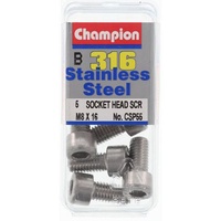 CHAMPION CSP55 316 STAINLESS STEEL METRIC HEX HEAD 8mm x 16mm PACK OF 5