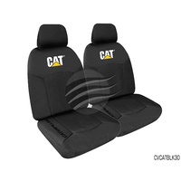 Caterpillar Front Universal Seat Covers Pair Super Tough Durable Black Canvas
