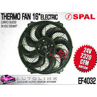 SPAL 16" ELECTRIC THERMO FAN 24 VOLT 2320CFM AIRFLOW CURVED BLADES 105mm PROFILE