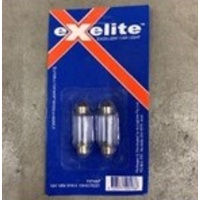 EXELITE F274BP FESTOON GLOBES 12V 18W 15 x 43mm SV8.5 PAIR