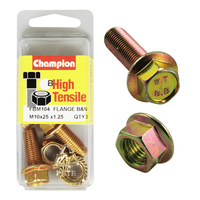 Champion FBM104 High Tensile Flange Bolts & Nuts M10 x 1.25 x 25mm Pack of 3