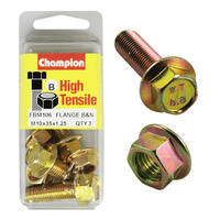 Champion FBM106 High Tensile Flange Bolts & Nuts M10 x 1.25 x 35mm Pack of 3