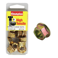 Champion FBM164 High Tensile Flange Head Nuts M10 x 1.25 Pack of 10
