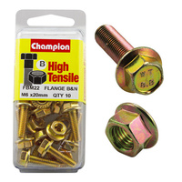 Champion Fasteners FBM22 High Tensile Flange Bolts & Nuts M6 x 20mm Pack of 10