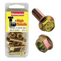 Champion FBM48 High Tensile Flange Bolts & Nuts M8 x 1.25 x 25mm Pack of 4