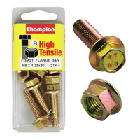 Champion FBM51 High Tensile Flange Bolts & Nuts M8 x 1.25 x 30mm Pack of 4