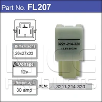 Nice FL207 Electric Flasher Unit 3 Pin 12V 30 Amp for Mazda 3211--214-320
