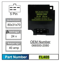 Nice FL405 Electric Flasher Unit 5 Pin 24V for Mitsubishi Models 066500-2080