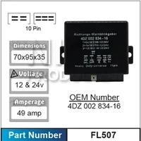 Nice FL507 Electric Flasher Unit 10 Pin 12V 24V 49 Amp 4DZ 002 834-16