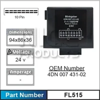 Nice FL515 Electric Flasher Unit 10 Pin 24V 4DN 007 431-02