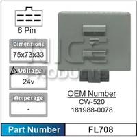 Nice FL708 Electric Flasher Unit 6 Pin 24V CW-520 181988-0078