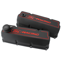 Ford Racing Aluminium Rocker Covers Black for Ford 302 351C Cleveland V8