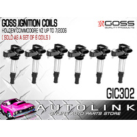 GOSS IGNITION COIL FOR HOLDEN STATESMAN CAPRICE WL V6 - 9/2004 - 7/2006 x6