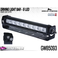 GREAT WHITES 9 LED DRIVING LIGHT BAR GEN-2 9-32 VOLT 353mm WIDE GWB5093