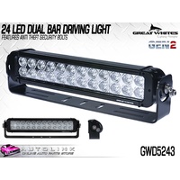 GREAT WHITES 24 LED DUAL BAR DRIVING LIGHT WITH BRACKET 9-32V GEN-2 GWD5243