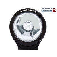 GREAT WHITES LONG DISTANCE ROUND DRIVING LIGHT 9-32V WITH BRACKET GWR30013