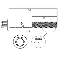 Permaseal HBS031 Head Bolt Set for Toyota Hiace KZH100 KZH106 Import 1KZ 1KZ-TE