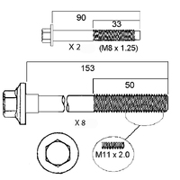 Permaseal HBS182H Half Head Bolt Set for Holden VZ VE VF V6 Check App