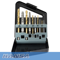 Hansa HSES-10 10 Piece Spiral Screw Extractor & Drill Bit Set - In Tin Case