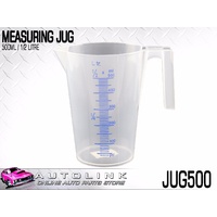 UNIVERSAL MEASURING JUG 500ml ( 1/2LITRE ) HOUSE & GARAGE USE - CLEAR JUG500