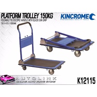 KINCROME PLATFORM TROLLEY 150KG CAPACITY FOLDABLE TELESCOPIC HANDLE K12115