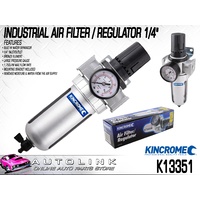 KINCROME INDUSTRIAL AIR FILTER / REGULATOR 1/4" 1750LPM AIR FLOW K13351