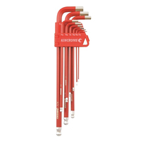 Kincrome K5042 Ball Point Hex Key Set Imperial 9 Piece Long Series S2 Steel