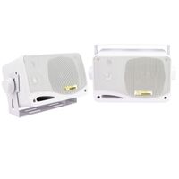 Dna MSB300W Marine 3 Inch 3 Way Speaker Boxes Pair - White